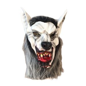 Werewolf Mask‎ Costume Latex Halloween Full Pull On Faux Fur Head Unisex